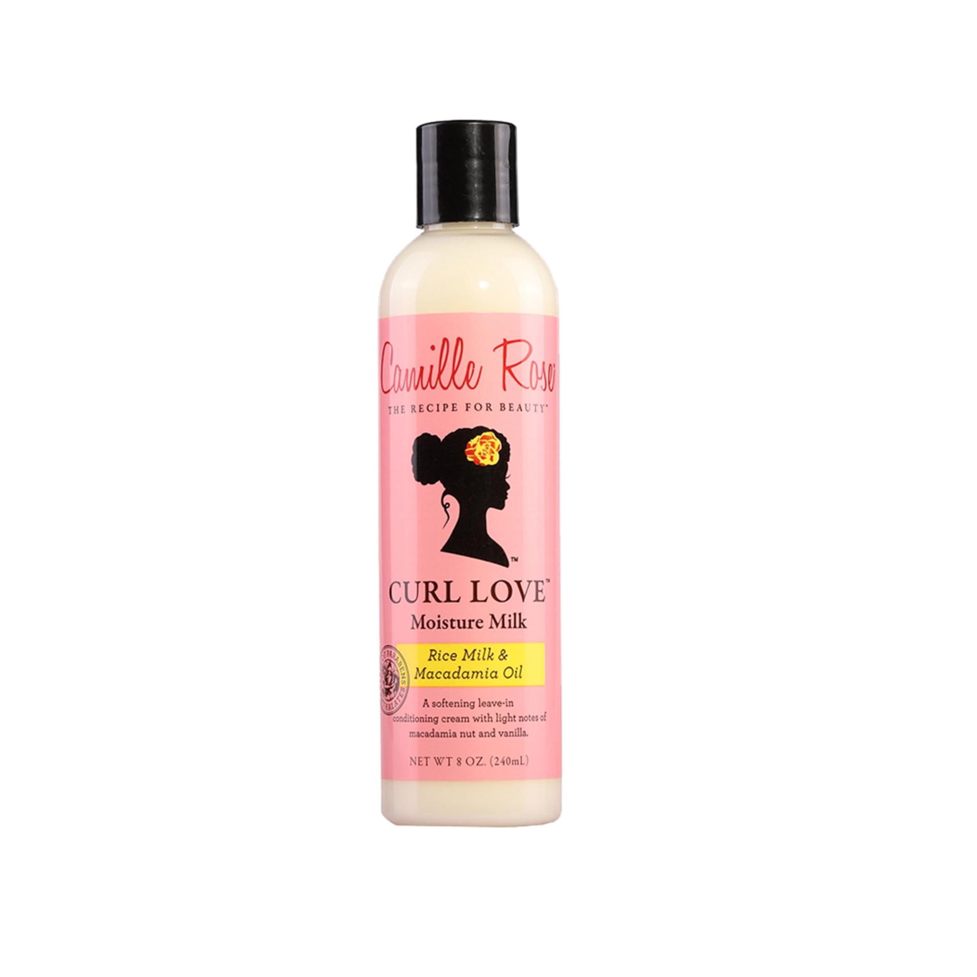 Camille Rose Camille Rose Curl Love Moisture Milk Leave-In Conditioner, with Rice Milk and Macadamia Oil to Soften, Smooth and Detangle Curly Hair, 8 oz