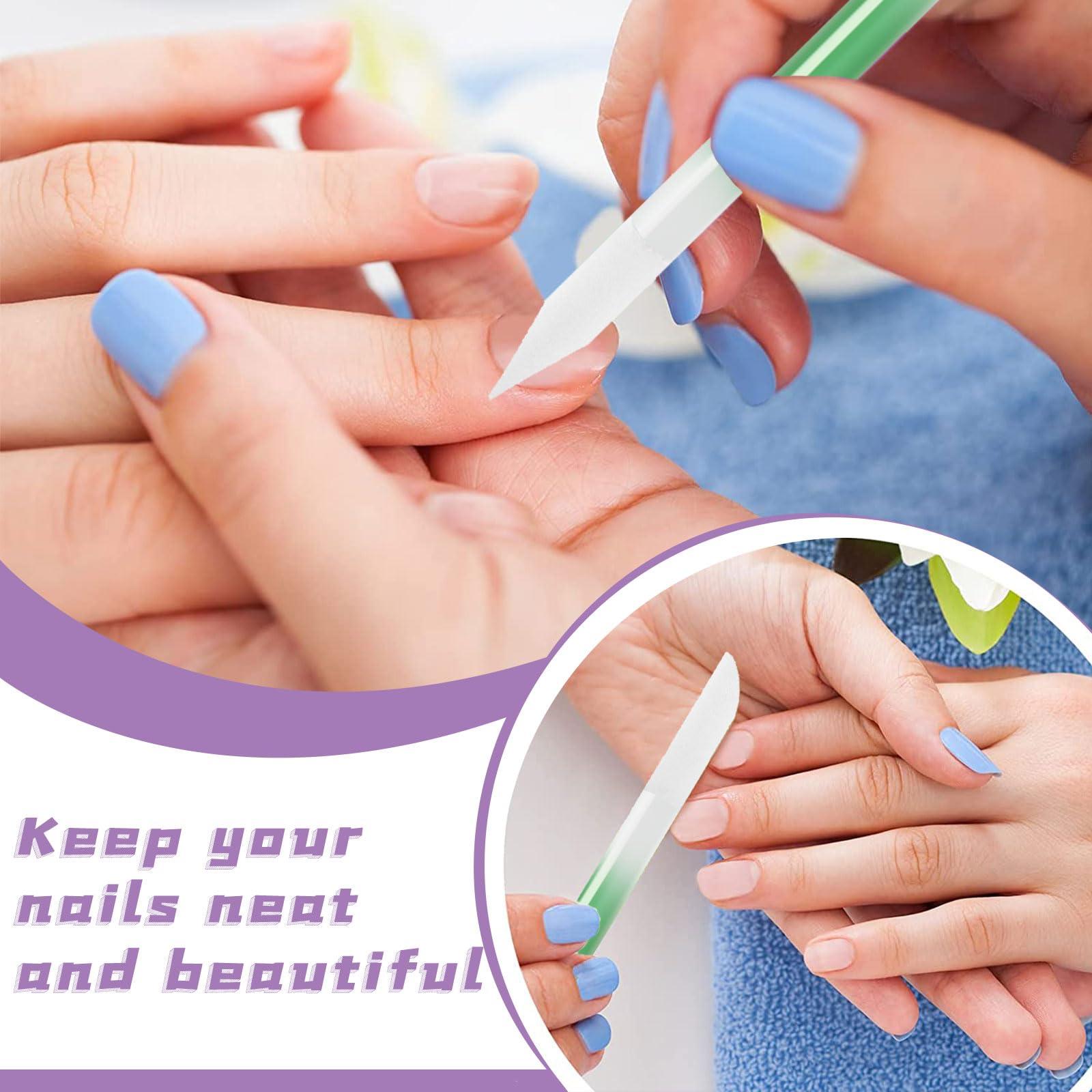 heemeei heemeei 4Pcs Glass Cuticle Pusher, Dual-Ended Manicure Stick, Crystal Cuticle Pusher Glass File, Professional Precision Filing Cuticle Remover, Manicure Pedicure Tools for Nails and Cuticles Care