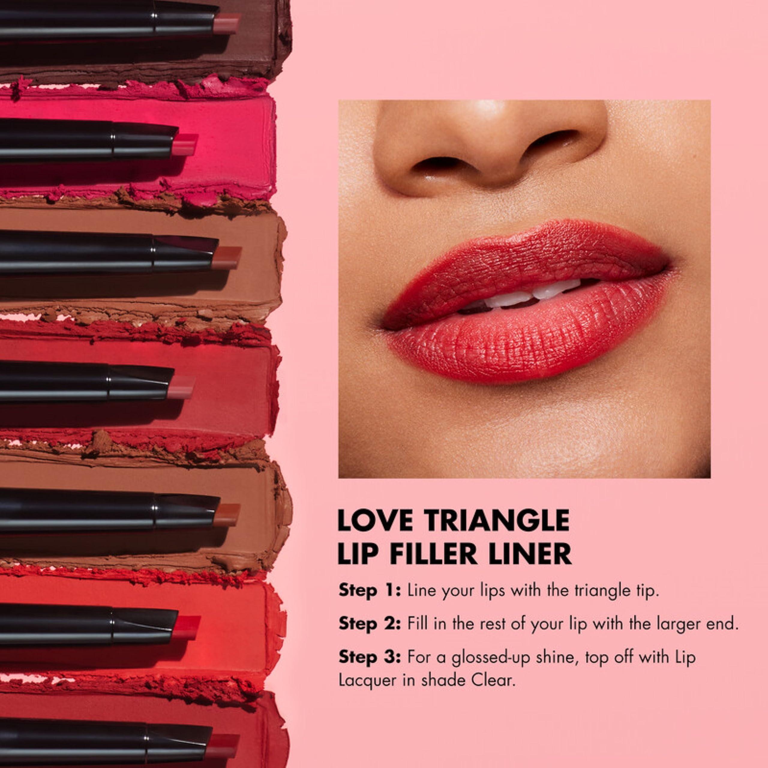 e.l.f. e.l.f. Love Triangle Lip Filler Liner, 2-in-1 Lipliner Pencil For Sculpting & Filling, Long-Lasting Intense Color, Vegan & Cruelty-Free, Mauve