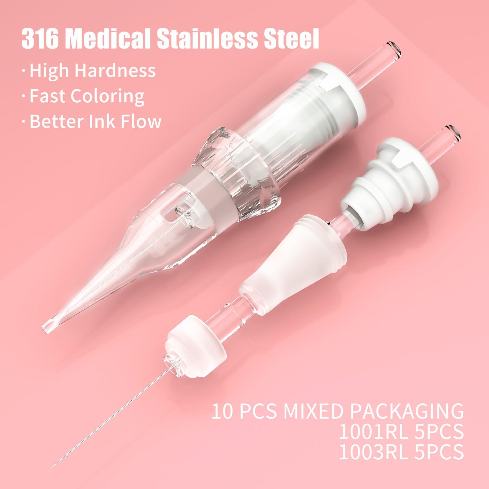 INKCHUM INKCHUM Microblading Supplies Wireless RCA Machine Pen with 2 Batteries Digital OLED Display 10W Coreless Motorfor Miroblading Shading Lining Eyeliner Lips(Rose Gold)