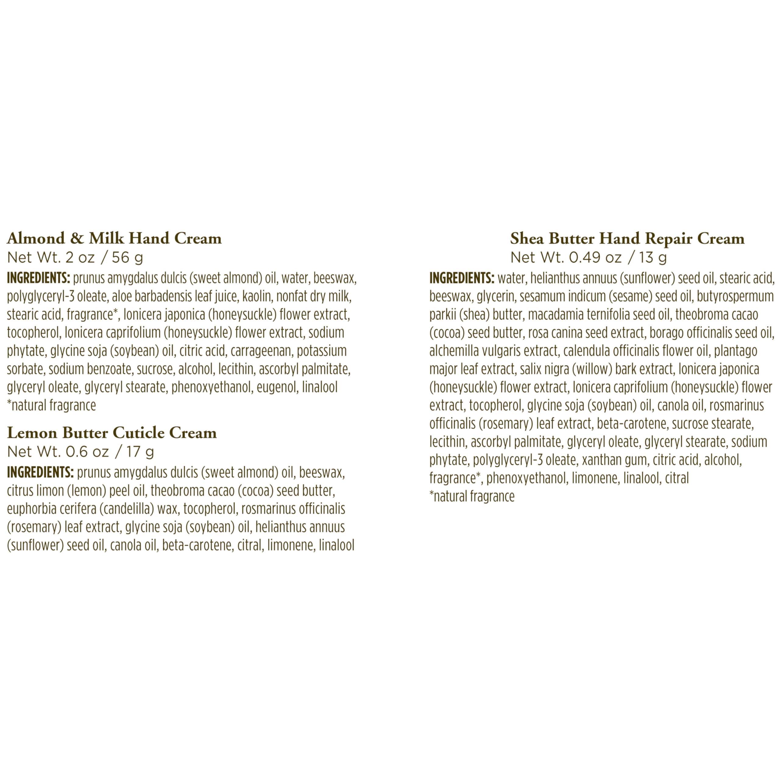 Burt's Bees Burt\'s Bees Christmas Gifts, 3 Body Skincare Stocking Stuffers, Hand Repair Set, 3 Hand Creams plus Gloves - Almond Milk Hand Cream, Lemon Butter Cuticle Cream, Shea Butter Hand Repair Cream