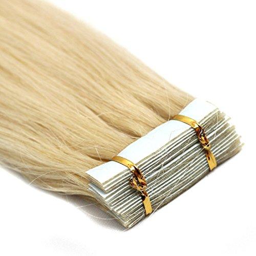 Fenicy 26 inch Long Tape in European Silky Remy Human Hair Extensions Fashion 20pcs 40pcs (20pcs, Platinum Blonde)