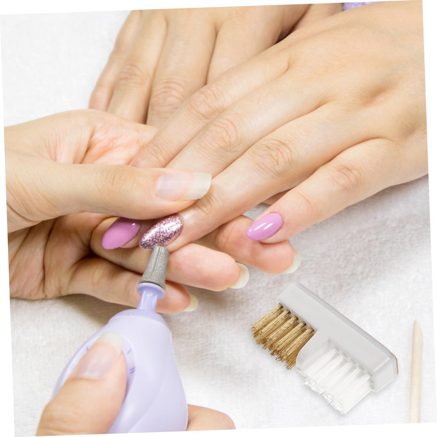 Healeved Healeved Copper Wire Drill Bit Brush Cleaner 3pcs Nail Drill Polishing Cleaning Brush for Nail Salons