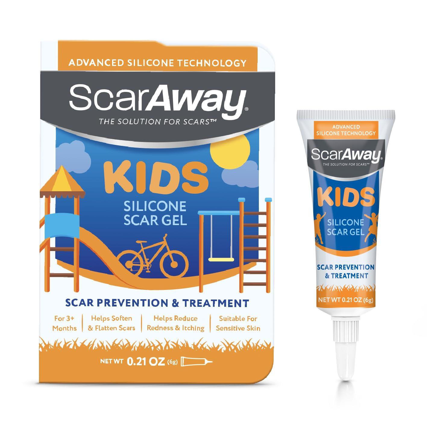 ScarAway ScarAway Kids Silicone Scar Gel, 100% Medical-Grade, Helps Improve Size, Color & Texture of Hypertrophic & Keloid Scars on Face & Body from Injury, Burns & Surgery, Water Resistant, Clear, 6g