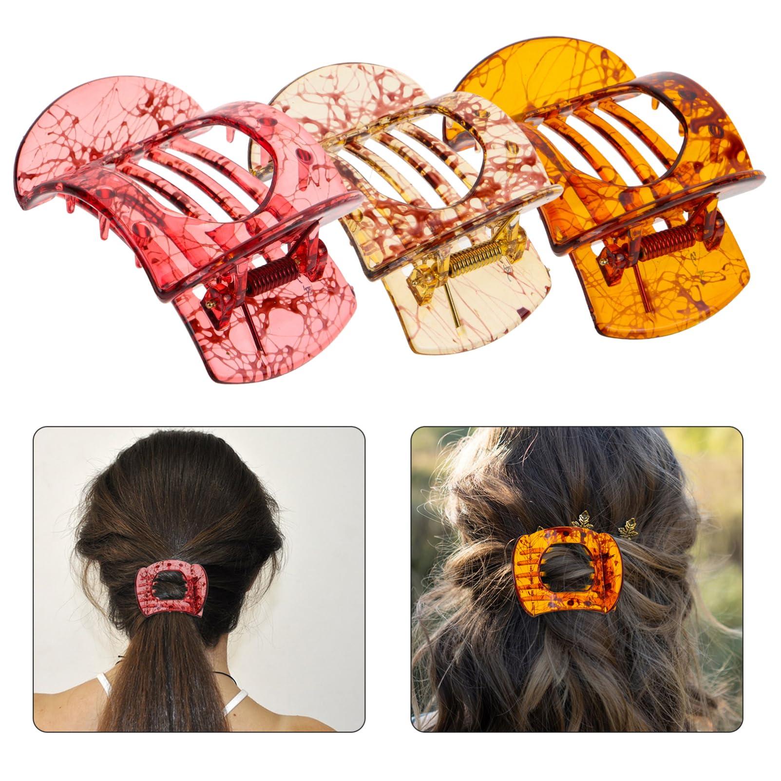 LIFKOME LIFKOME 6Pcs Flat Hair Clips Acrylic flat claw clips Strong Hold Lay Flat Hair Clip Hair Clamps Jaw Clips Hair Accessories for Women Girls