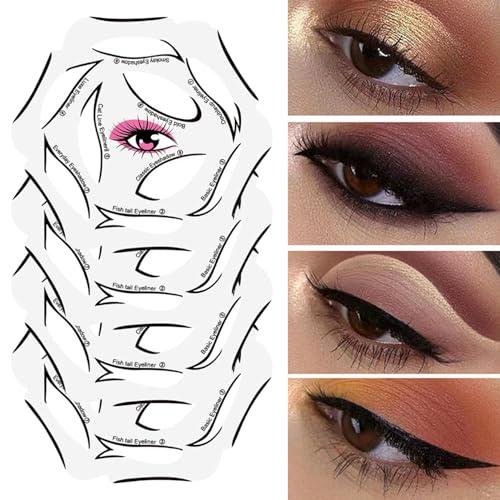 KUYYFDS KUYYFDS Eyeliner Stencil 4 Sheets 10 Models Each Eyeshadow Stencils 6 in 1 Reusable Cat Eye Liner Stickers with Perfect Winged Tip for Eye Makeup Tools