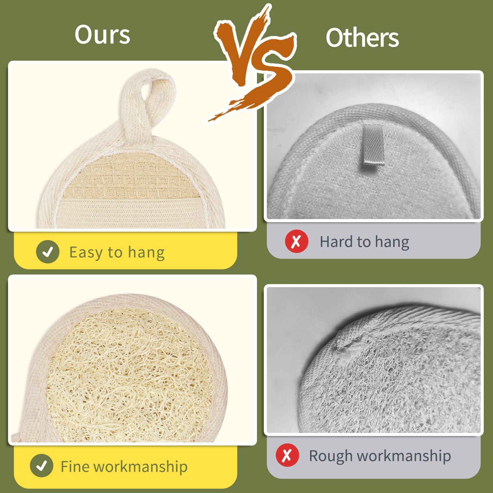 YOTDHUO Egyptian Loofah Face Scrubber(2Pack),Exfoliating Facial Scrub Pads Made from Natural Luffa for Women