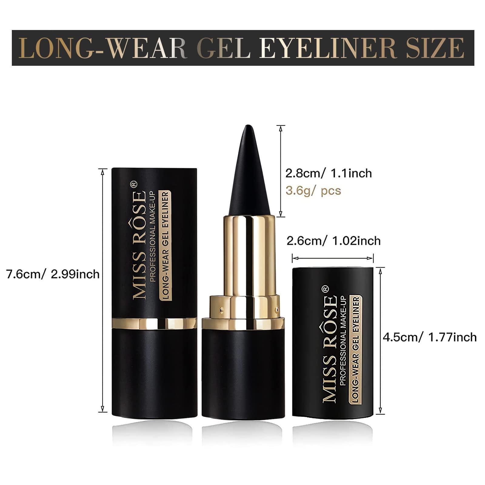 Miss Rose Miss Rose M Gel Eyeliner, Black Eyeliner Pencils, delineador de ojos contra el agua, Easy to Use, Eye Makeup for Women (Premium Black)