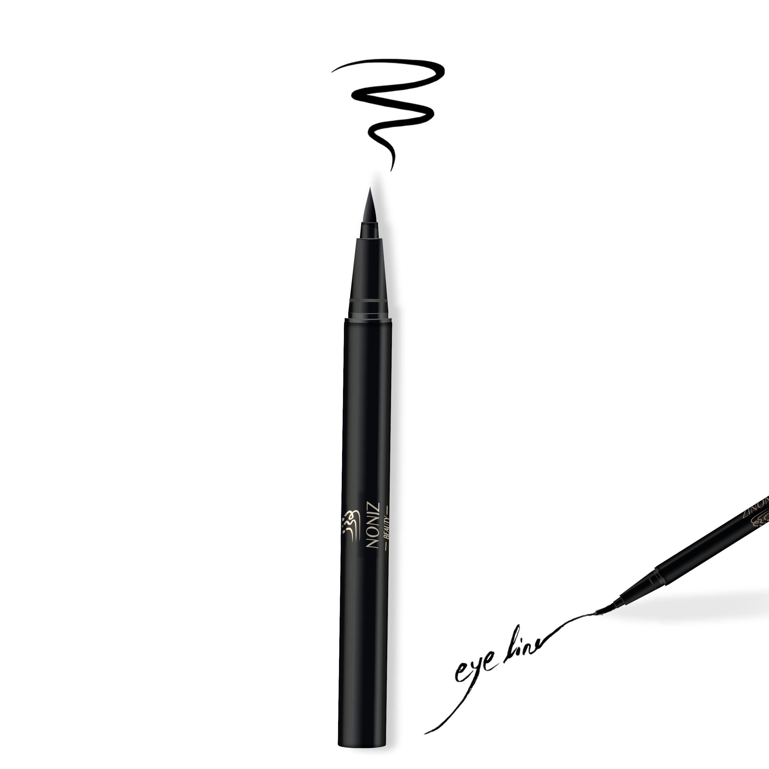 NONIZ NONIZ Black Liquid Eyeliner - Water Proof Ultra Matte Long Lasting Slim Jet - Black Eye Liner - 100% Intense Black - Smooth Easy Application Pen Liner