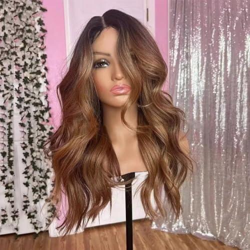 oulaer oulaer 13x6 Honey Blonde Body Wave Human Hair Wig Ombre 1b/30 Colored Brzilian Hair HD Transparent Lace Front Wig Pre Plucked with Baby Hair 150% Density Natural Hairline Remy Hair 24inch