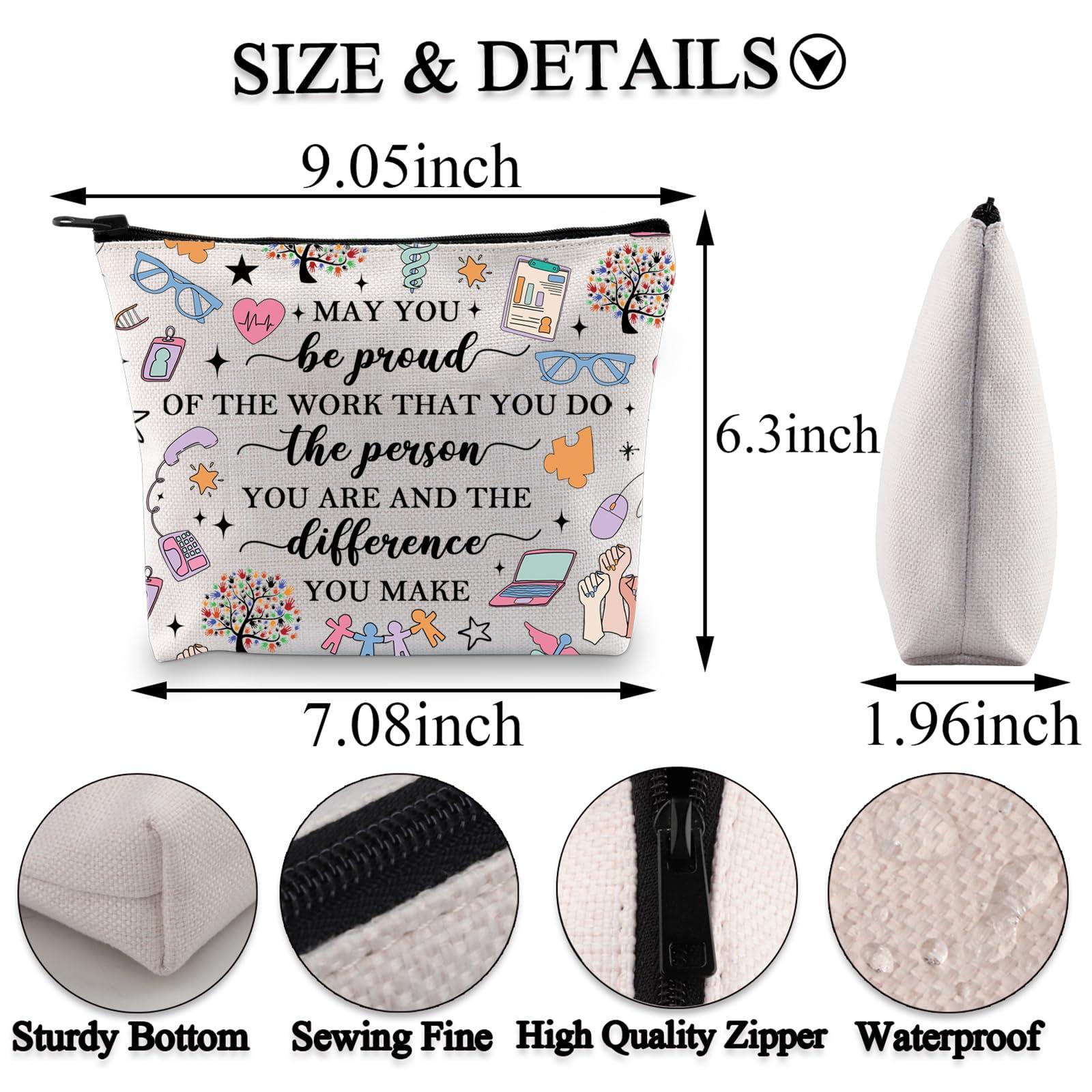 BDPWSS BDPWSS Social Worker Appreciation Gift Social Worker Makeup Bag MSW Graduation Gift May You Be Proud Of The Work You Do Gift (Be proud SW bag)
