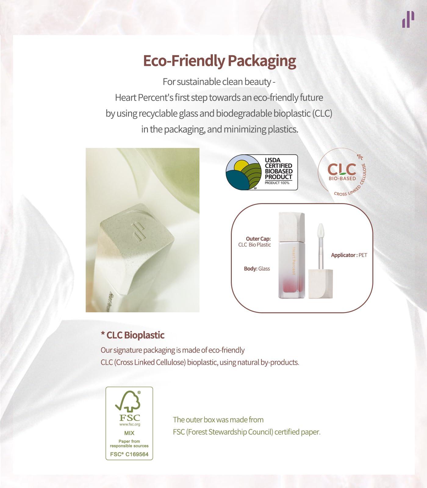 Heart Percent Heart Percent Dote On Mood Pure Glow Tint, Watery & Lightweight Moisturizing Lip Stain Long Lasting Liquid Lipstick 6.8g, 07. Fig Rose