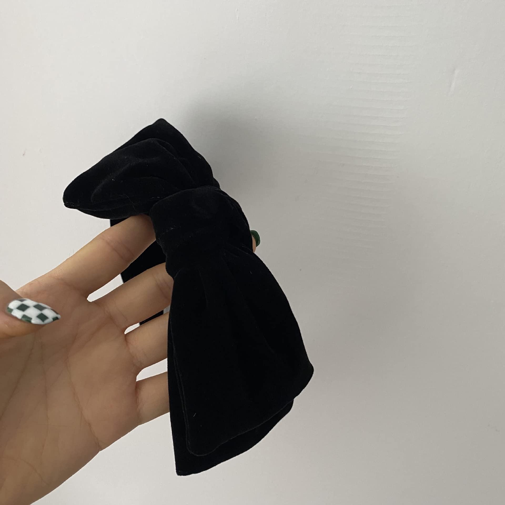 YERTTER YERTTER Dainty Black Velvet Knot Bow Turban Wide Headbands Yoga Thick Headbands Wide Hairbands Headband Headwrap Hair Band Fashion Hair Accessories for Women