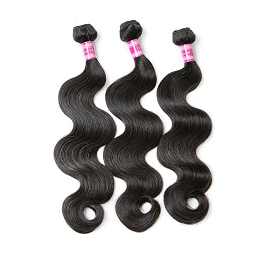 Beauty Queen Beauty Queen Body Wave Bundles Human Hair Short Hair 3 bundles (10 12 14 Inch) 10A Grade Brazilian Hair Bundles 100% Unprocessed Weave Bundles Human Hair Natural Black Hair Extensions For Women