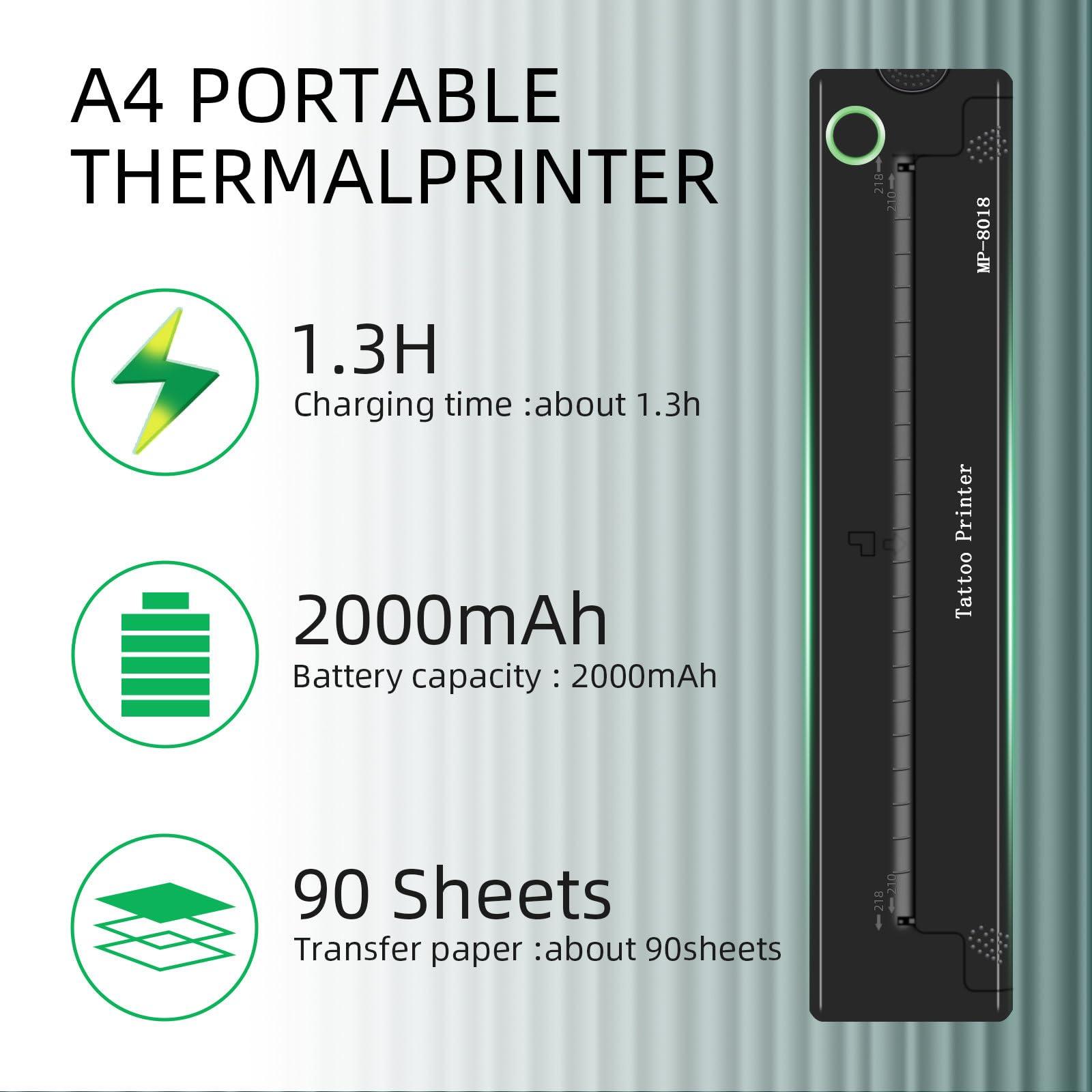 BAMTTOO BAMTTOO Tattoo Transfer Machine Stencil Printer Portable Tattoo Transfer Machine Thermal Printer Bluetooth Thermal Copier Machine Tattoo Supplies