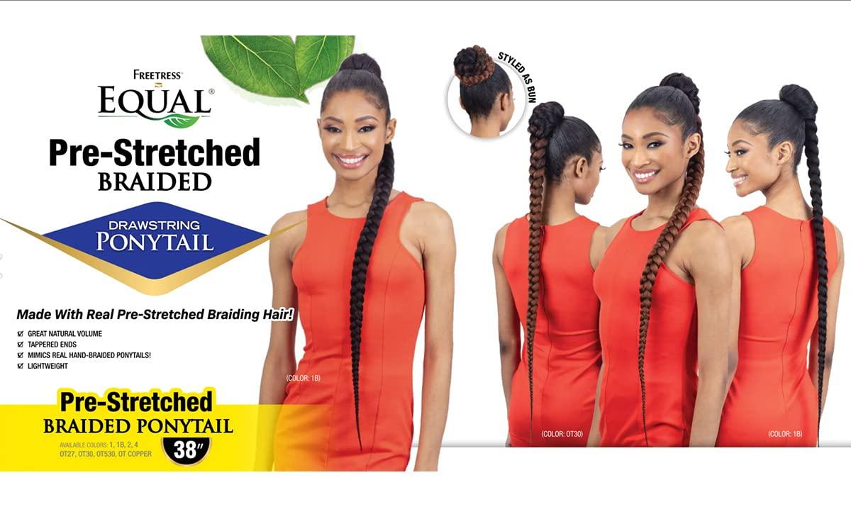 FREE TRESS FREE TRESS Equal Weave Drawstring Ponytail Pre-Stretched Braided Ponytail 38\'\' (OTCOPPER)