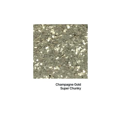 Hemway Hemway Premium Ultra Sparkle Glitter Multi Purpose Metallic Flake for Arts Crafts Nails Cosmetics Resin Festival Face Hair - Champagne Gold - Super Chunky (1/8" 0.125" 3mm) 100g / 3.5oz