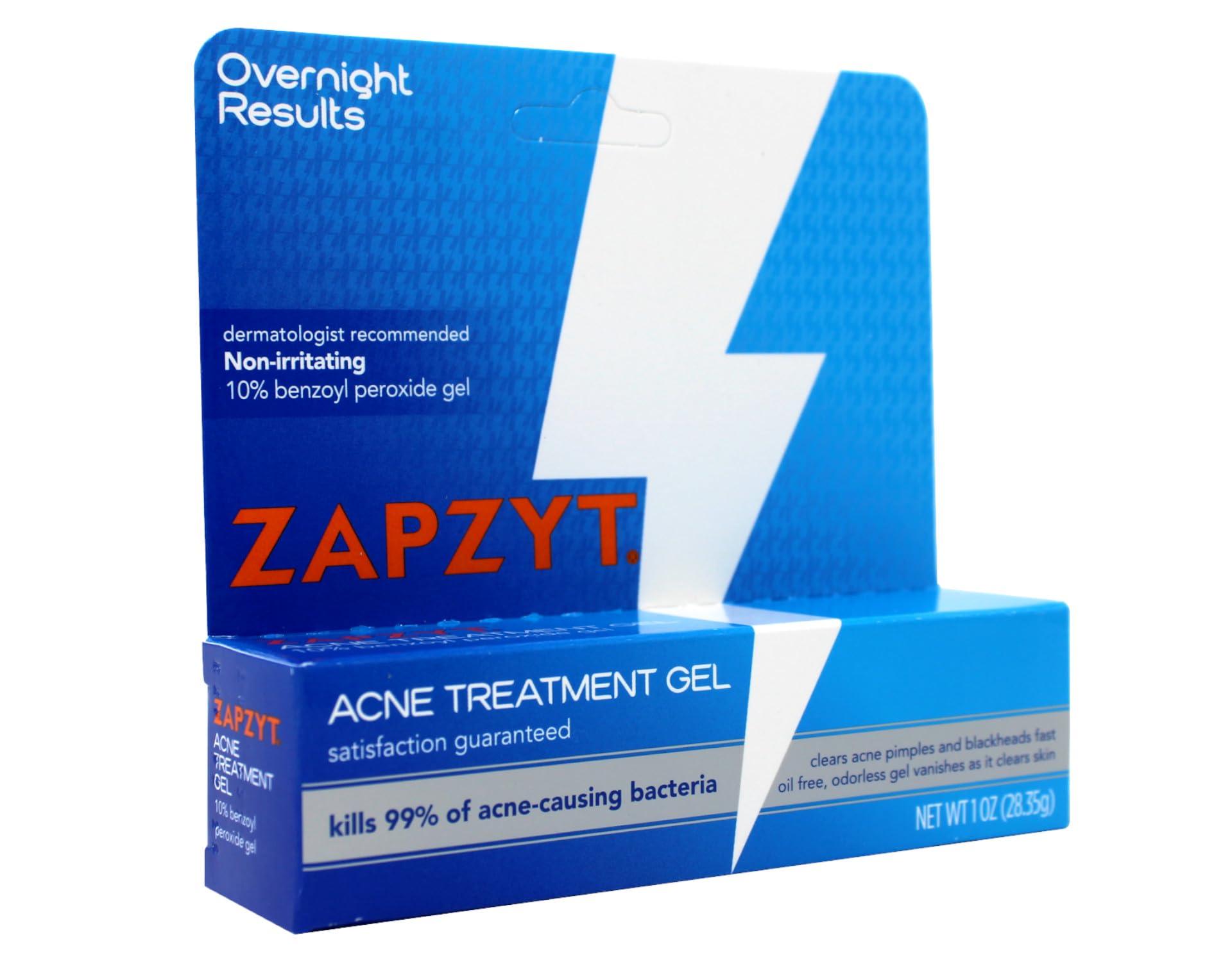 Zapzyt Zapzyt Acne Treatment Gel Maximum Strength 10% Benzoyl Peroxide Acne Spot Treatment 1 oz