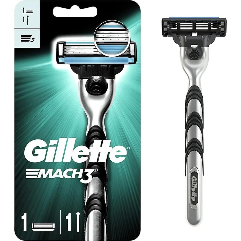Gillette MACH 3 - Handle w/1 Cartridge & Turbo REFILLABLE Razor