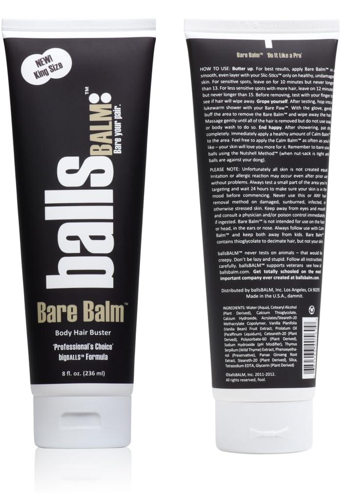 ballsBALM Bare Balm - Body Hair Management Cream (Professional\'s Choice || Big Balls Formula)