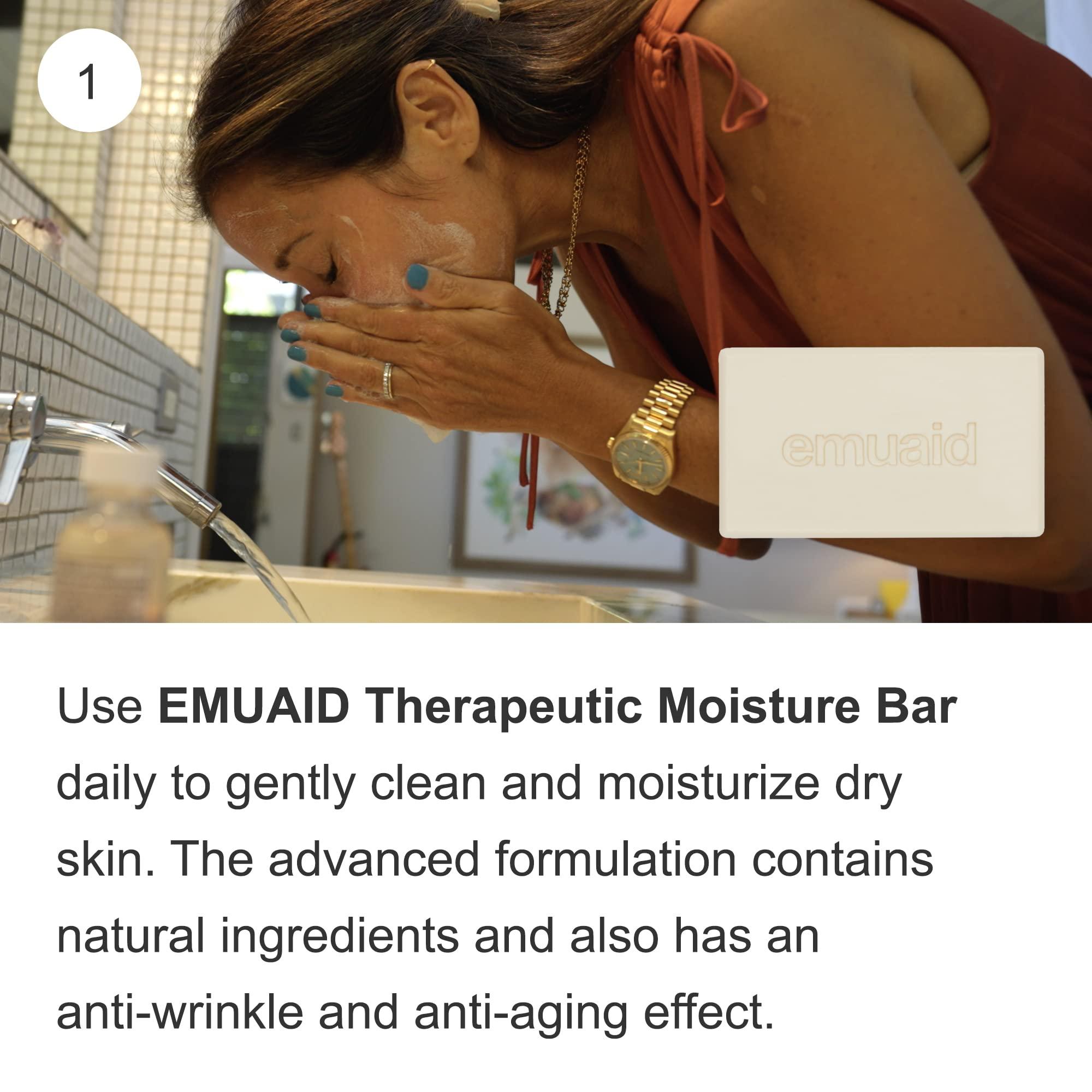 emuaid EMUAID Acne Erasing Trio, Therapeutic Moisture Bar, Overnight Acne Treatment, and EMUAIDMAX First Aid Ointment, Calms Cystic Acne, Reduces Acne Scars, Spots, and Blackheads Overnight