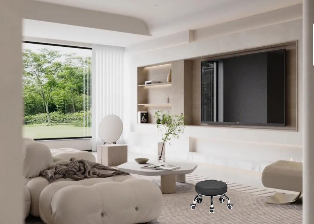 SoneiL Low Rolling Stool, Short Roller Seat Chair, Small Roller Stool with Wheels, 360 Rotating Pedicure Stool for Home,Leather Little Low Small Stools On Wheels (Color : D)