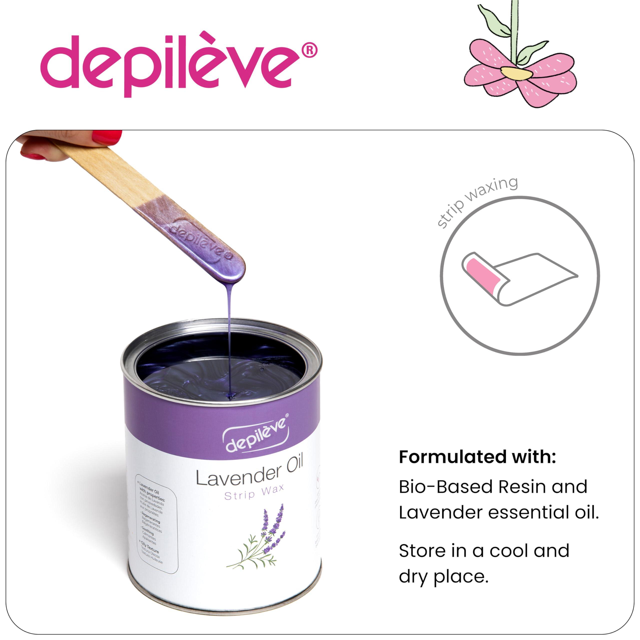 Depileve Depileve Hair Removal Wax - Lavender Rosin Wax for Sensitive Skin - Full-Body Wax - Ideal for Delicate Areas - Moisturizing Strip Wax - for Salon and At-Home Use