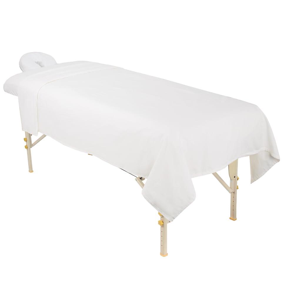 ForPro Professional Collection ForPro Premium Flannel 3-Piece Massage Sheet Set, White