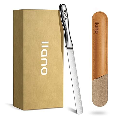llano llano Metal Nail File, Stainless Steel Nail Files for Natural Nails with Leather Case, Medical Grade Double Sided Toenail Files for Thick Nails, Professional Fingernail Files for Women Men and Seniors