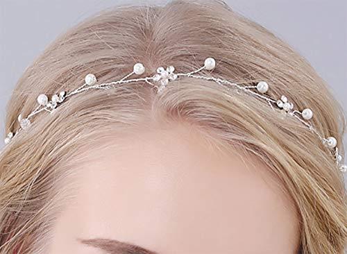 BesYouSel BesYouSel Bridal Headband Plum Blossom Rhinestone Bride Headdress Hair Hoop Simple Bridesmaid Head-wear Accessories Jewelry Hair Bands for Women and Girls,Gold,Pack of 2