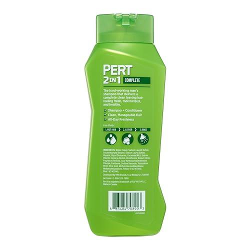 PERT PLUS PERT 2 in 1 Complete Clean Shampoo and Conditioner - Mens Shampoo for Daily Use - Hair Conditioner for Men - Removes Dirt, Oil, and Build Up - 25.4 oz