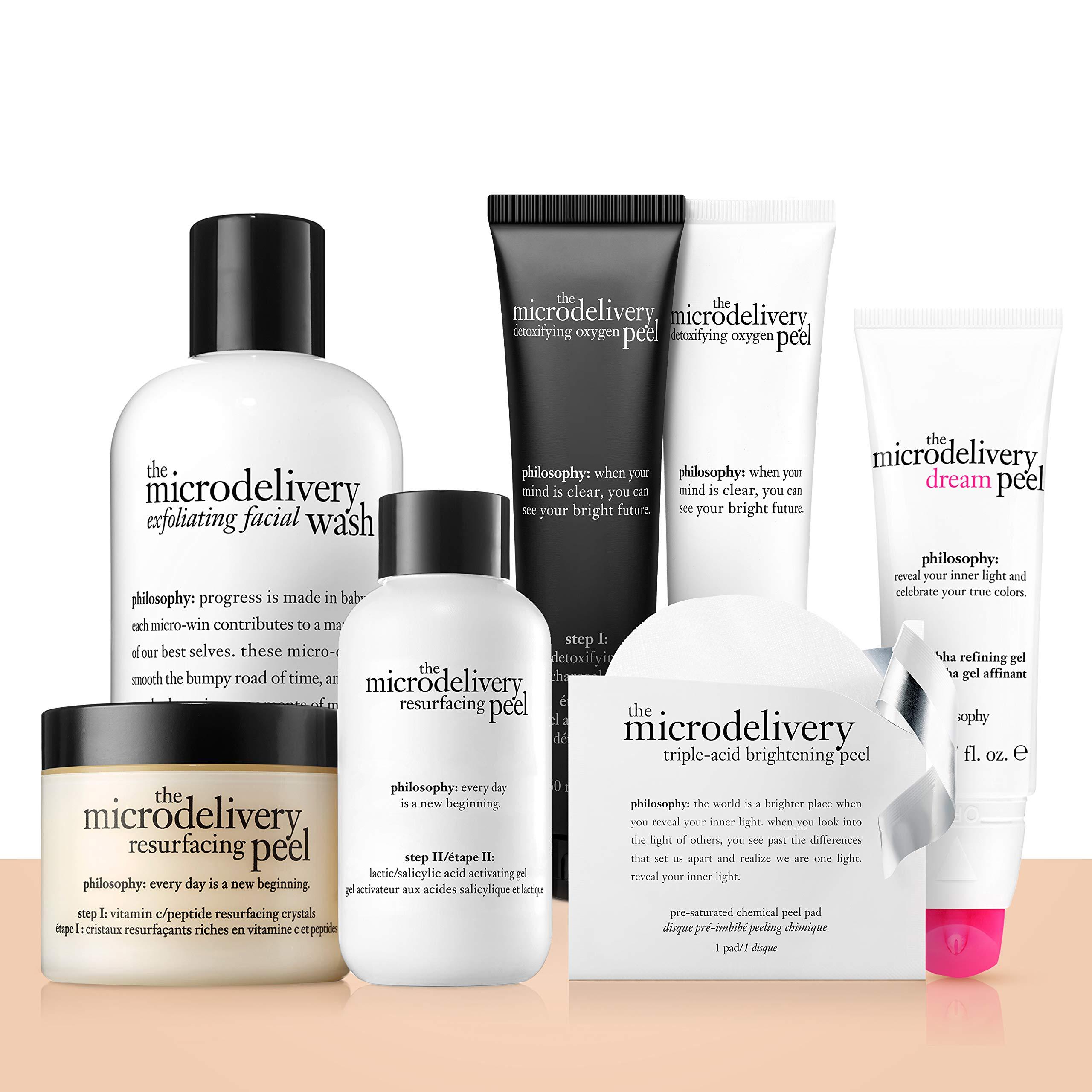 philosophy philosophy microdelivery triple-acid brightening peel pads with mandelic, glycolic & malic acid for discoloration, dark spots & uneven skin tone - 12 ct