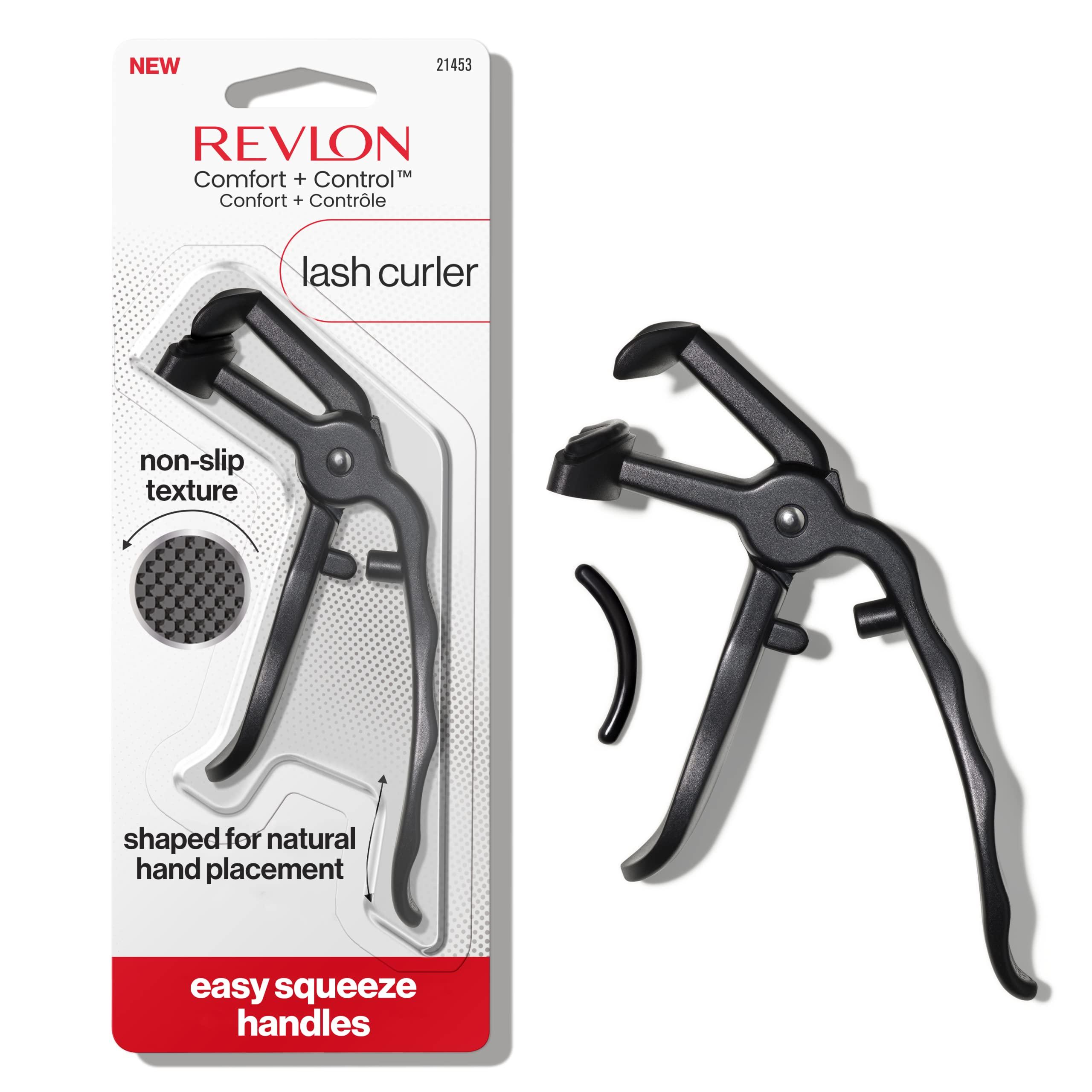 REVLON Revlon Comfort and Control Eyelash Curler, Easy to Use with Storage for Refill Pads