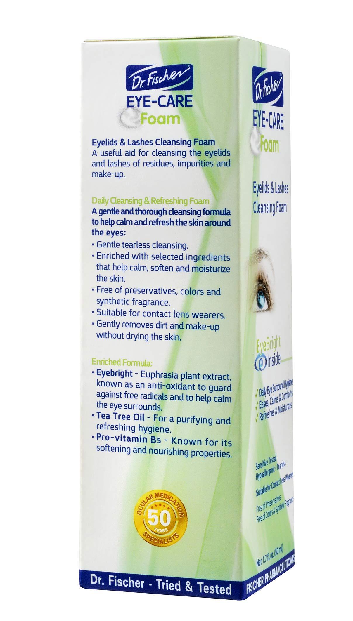 Dr. Fischer Dr. Fischer Eye Wipes and Eyelid Cleanser, Eyelash Foam. Hypoallergenic Eye Care for Demodex Blepharitis Allergy