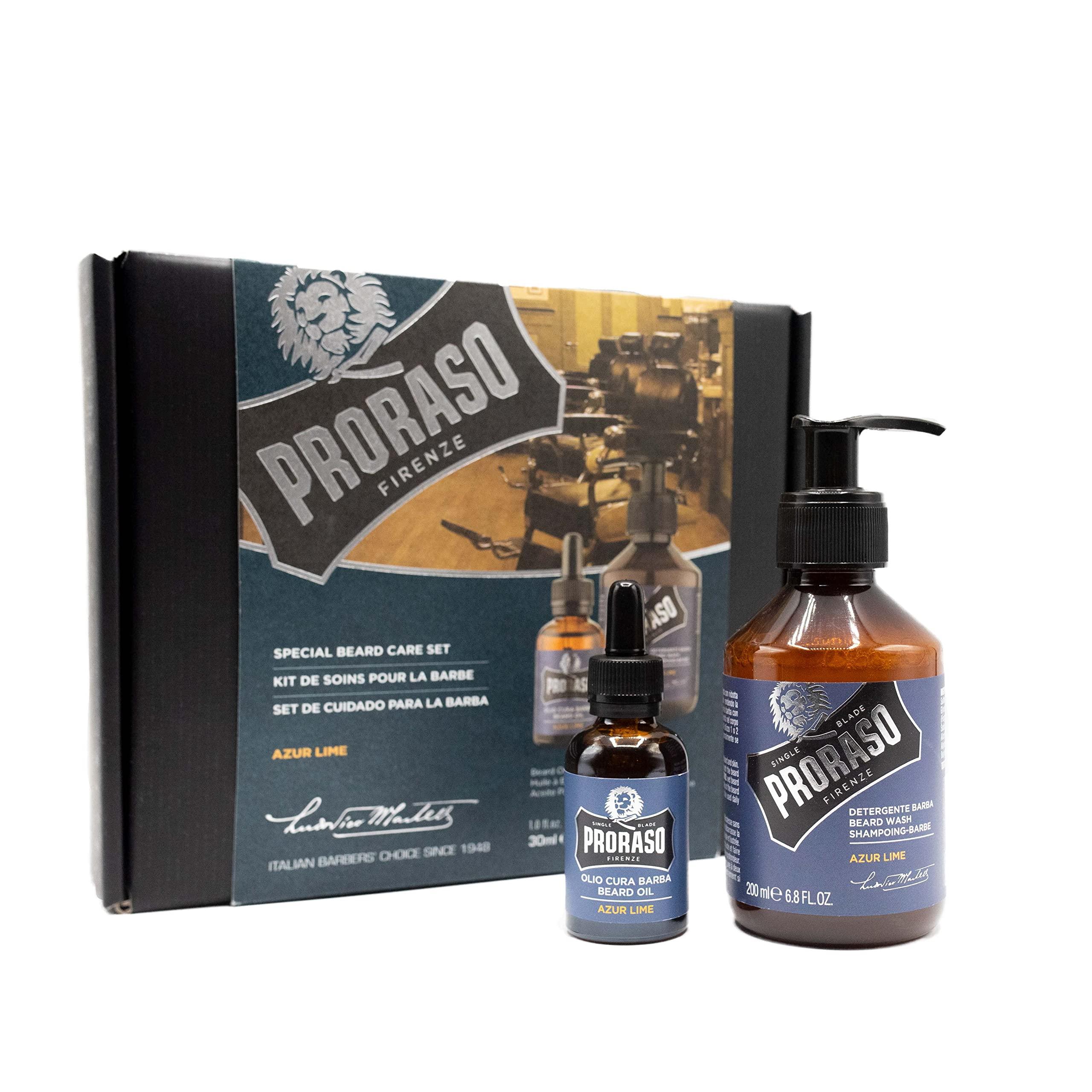 Proraso Proraso Beard Care Kit for Men | Beard Wash & Beard Oil with Sandalwood to Tame, Cleanse & Detangle Full, Thick and Coarse Beards | Wood & Spice