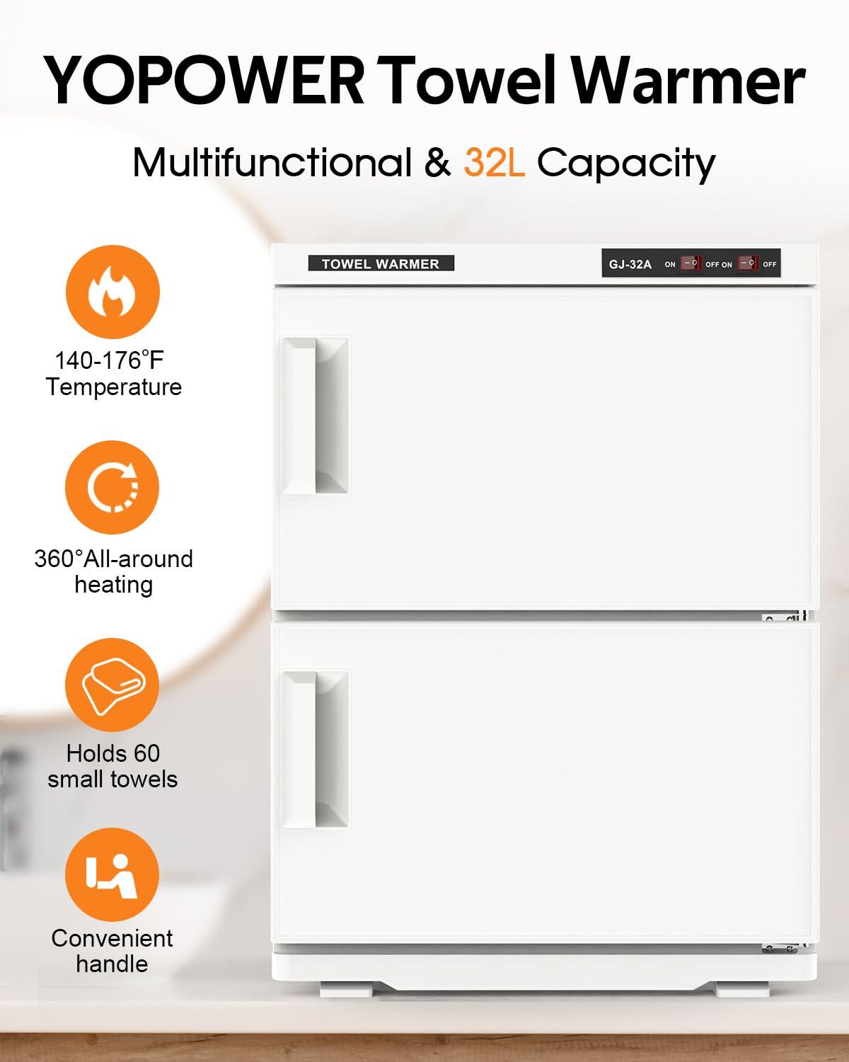 advwin ADVWIN 32L Hot Towel Warmer Cabinet, Towel Warmer for Spa Salon, Professional Large Capacity Towel Double Cabinet for Bathroom, Esthetician (pure white, 32L)