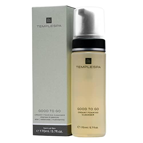 TEMPLESPA TEMPLESPA | GOOD TO GO | Creamy Foaming Face Cleanser for Normal Skin, Lightweight Nutritious Formula to Maintain Skin Balance & Clean, Natural Ingredients, Cruelty-Free, Vegetarian, 5.7 fl.oz.
