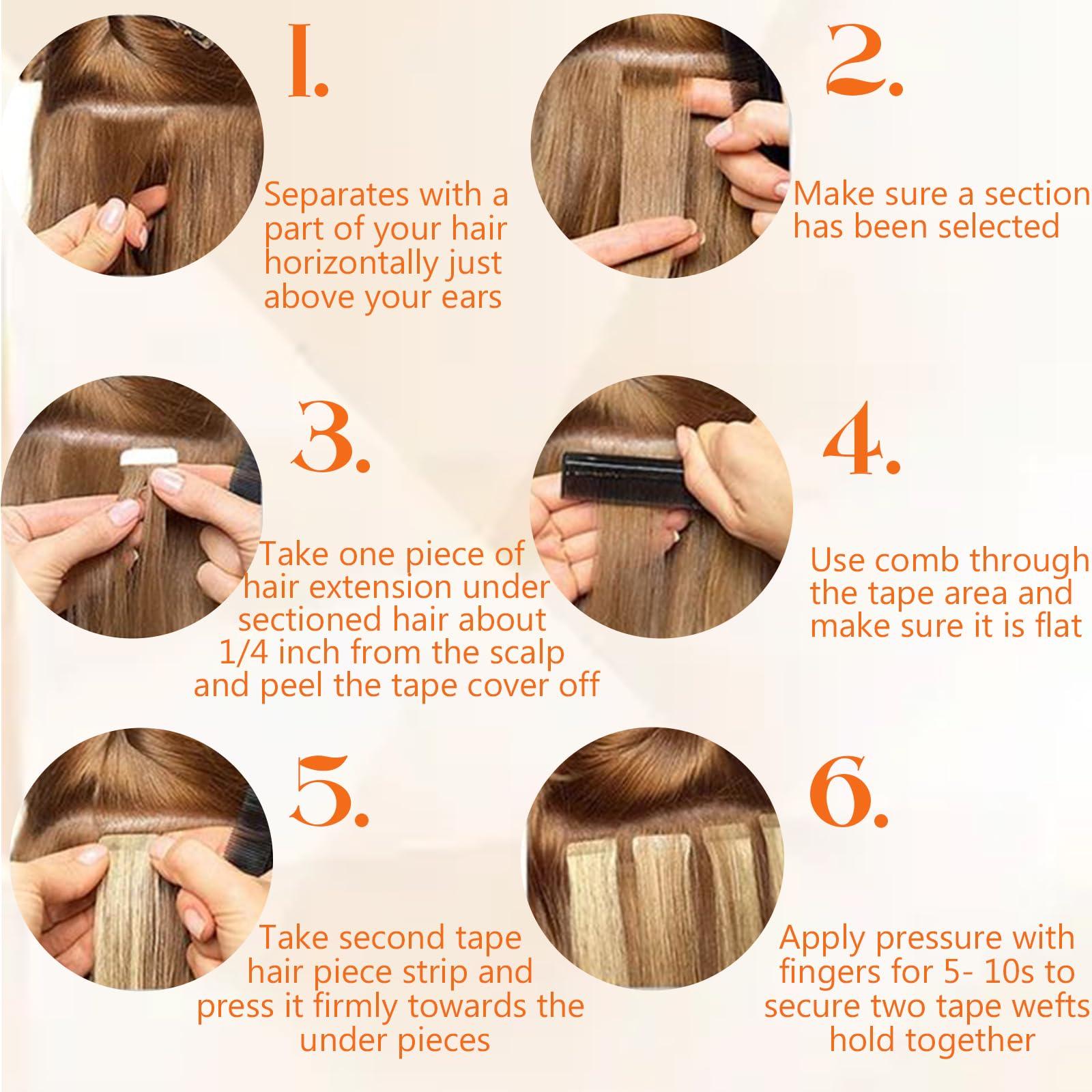 Full Shine Full Shine Human Hair Extensions Tape in Color 2 Dark Brown Fading to 60 Blonde And Brown Tape in Hair Extensions Real Human Hair 18 Inch Seamless Tape in Extensions Double Sided Tape 50Gram 20Pcs