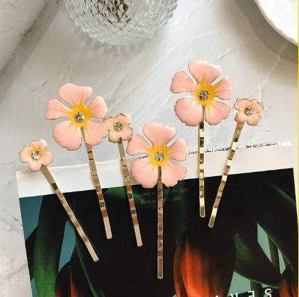 Blufly Blufly Vintage Flower Hair Clips Pink Hollow Geometric Hair Pin Petal Barrette Clips Hair Slides Wedding Bridal Bridesmaid Styling Tools for Women and Girls (Pack of 5)