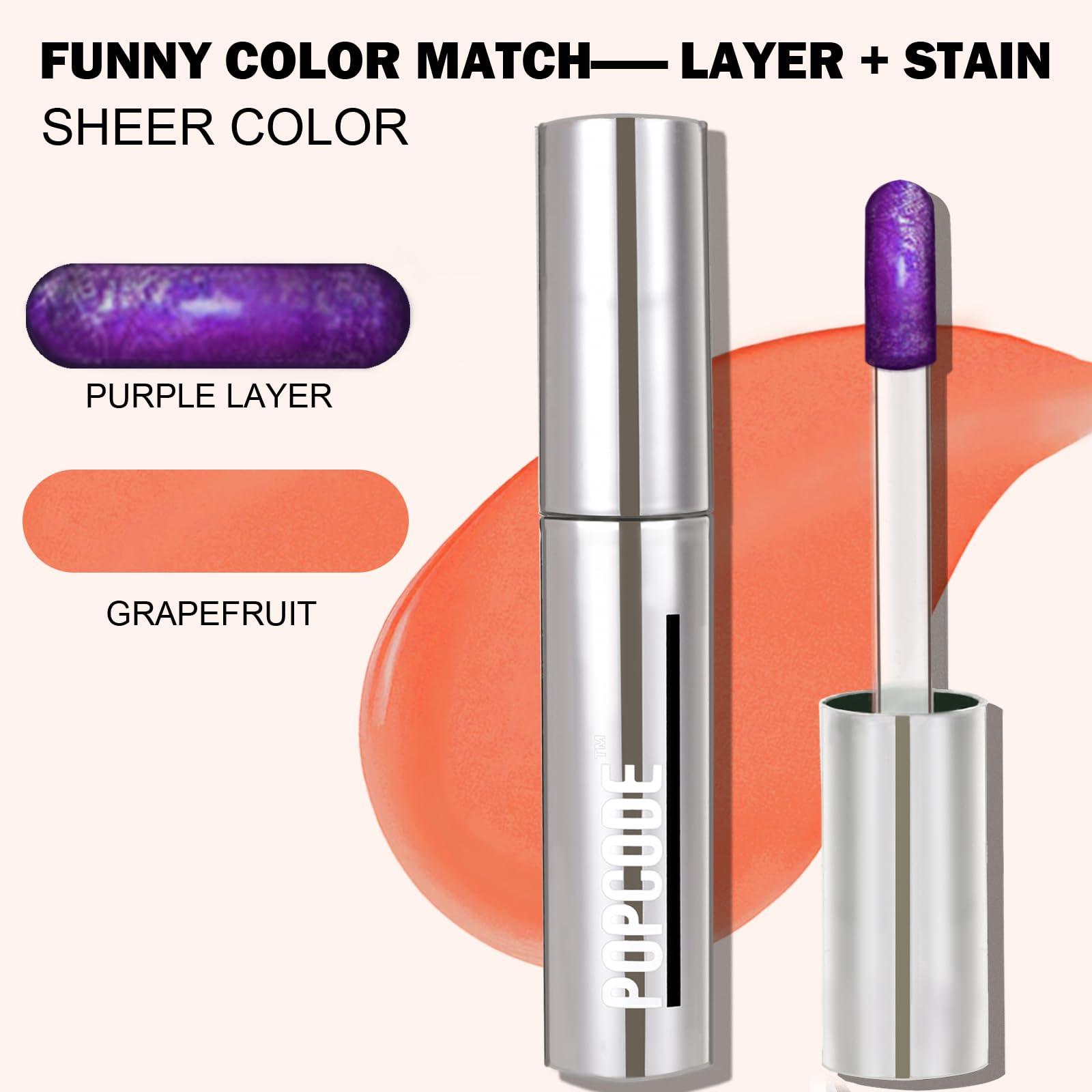 popcode popcode Peel Off Lip Stain - Long Lasting, Transfer Proof and Waterproof Tattoo Lip Tint, Matte Finish Lip Stain Peel Off, Infused with Vitamin E & Algin & Hydroxyacetophenone, #006 Grapefruit