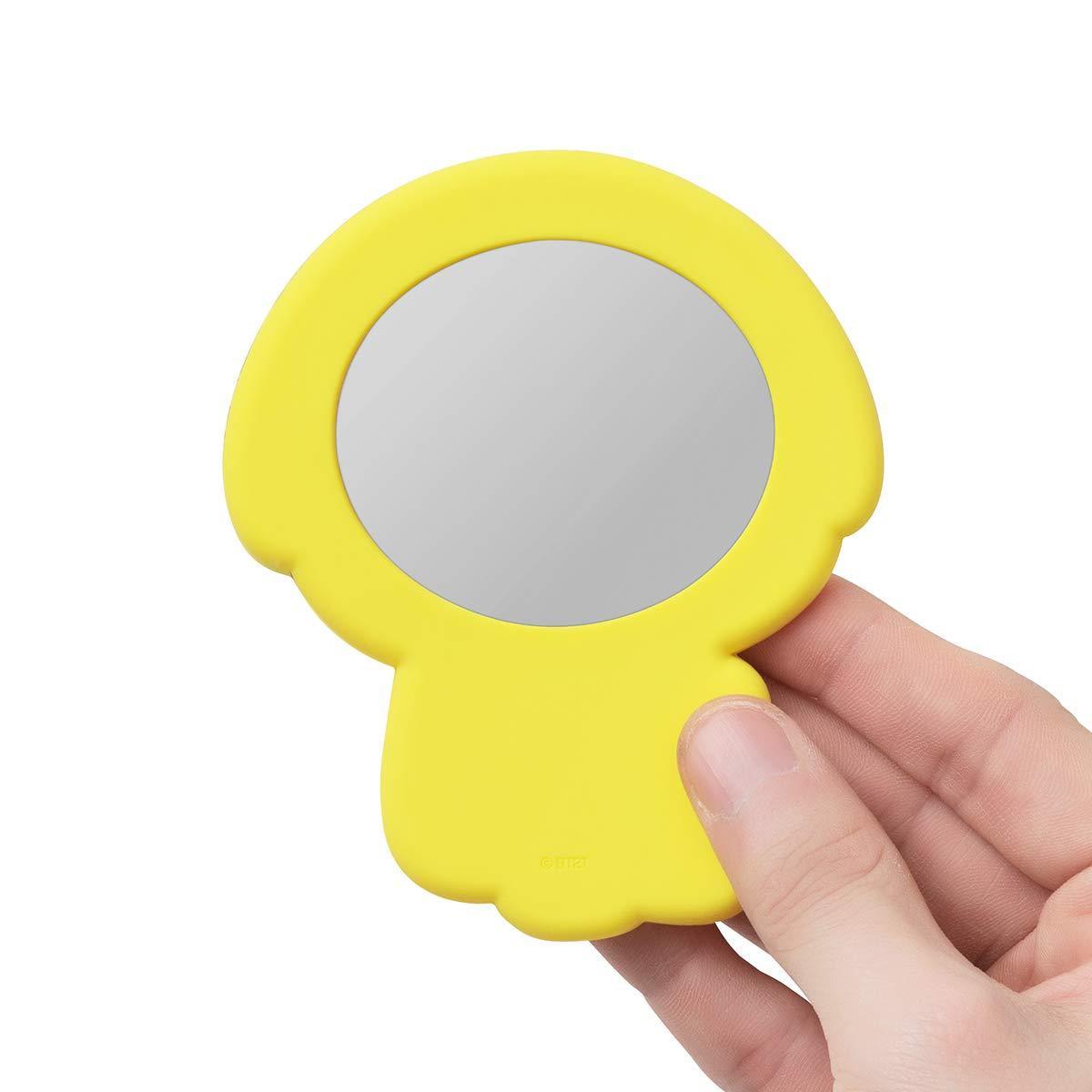 BT21 BT21 CHIMMY Character Small Mini Travel Handheld Hand Mirror for Women and Girls, Yellow