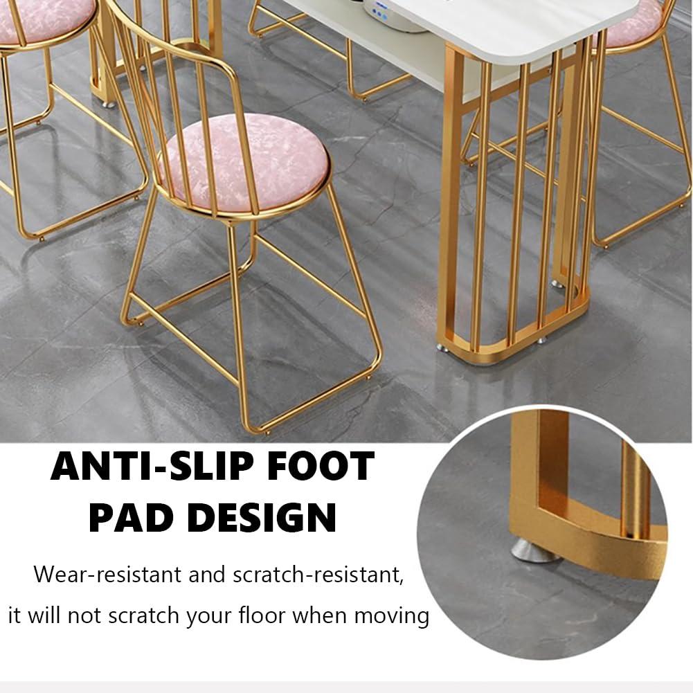 BOYITES BOYITES Marble Manicure Table for Art Nail Shop, Manicure Desk for Technician, Professional Manicura Work Station, Manicurist Table for Manicure Shop with Golden Table Legs,C,120cm