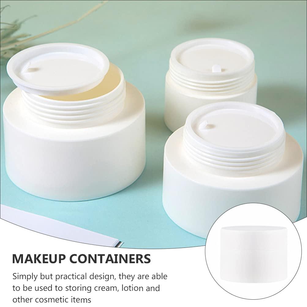 Uonlytech Uonlytech 10pcs Cosmetic Bottle Lotion Bottle Matte Cream Jar Skin Care Sample Jar Plastic Container Jar Lotion Packaging Bottle Sample Containers Travel White Frosted Transparent Tank Pp