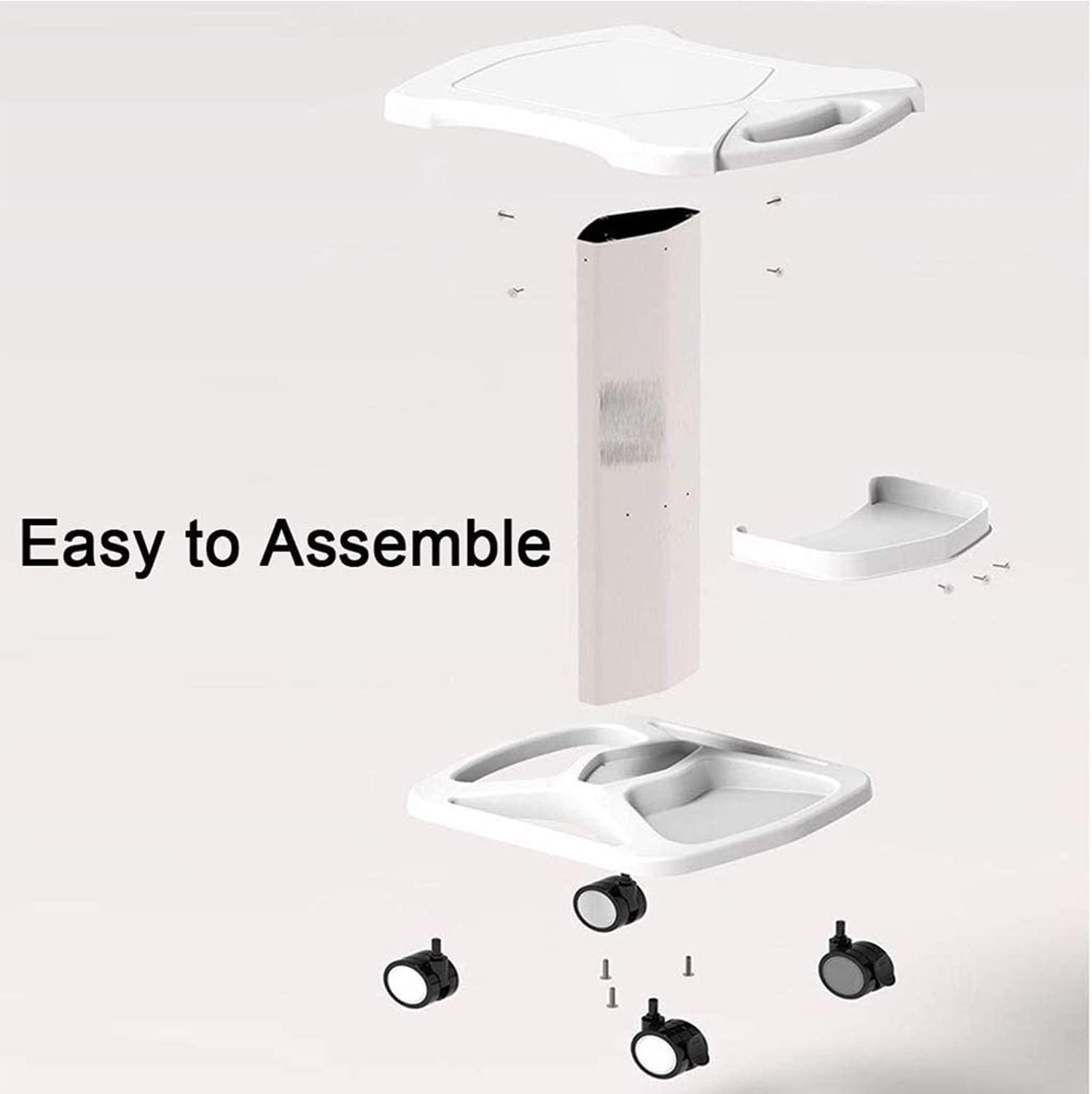 LYNICESHOP Salon Trolley Cart - Aluminum Mobile Trolley Stand Medical Rolling Carts for Machine Manicure Spa Shelf (Pink)