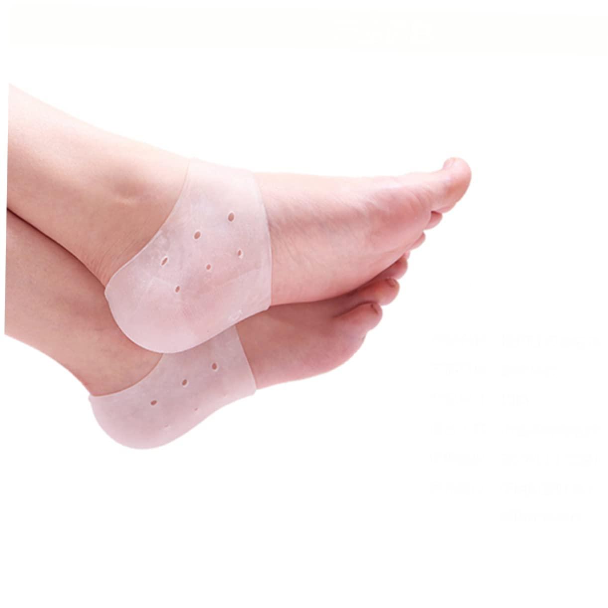 WOONEKY WOONEKY Protective Foot Care Heel Socks Gel Padding for Plantar Soft Stretchy White Moisturizing Pain Alleviating