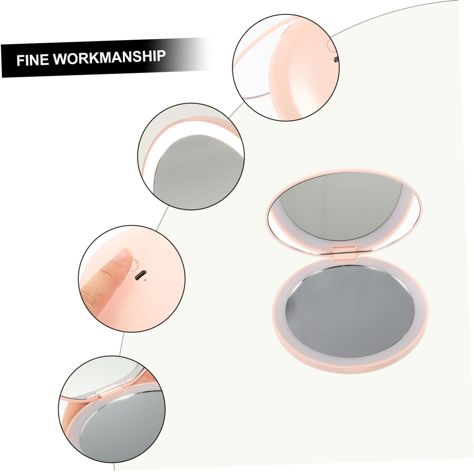 Gogogmee Gogogmee Rechargeable LED Makeup Mirror Foldable Compact Travel Mirror for Women Lighted Cosmetic Mirror for Touch Ups and On The