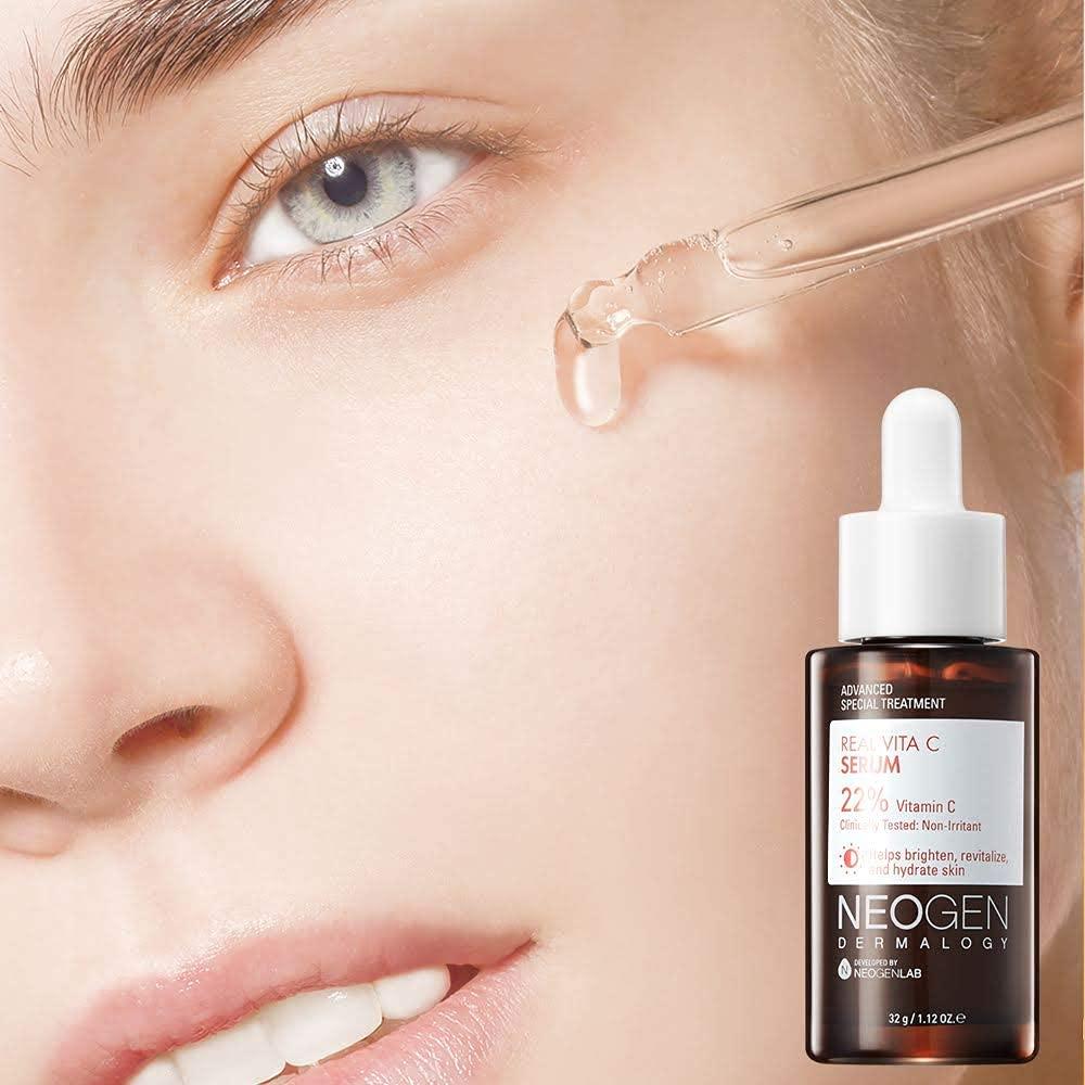 DERMALOGY by NEOGENLAB DERMALOGY by NEOGEN Real Vita C Serum, Hydrating Vitalizing Facial Serum with 22% Vitamin C, Even Skin Tone, Dark Spot Serum, Korean Skin Care (32g/ 1.12 oz)