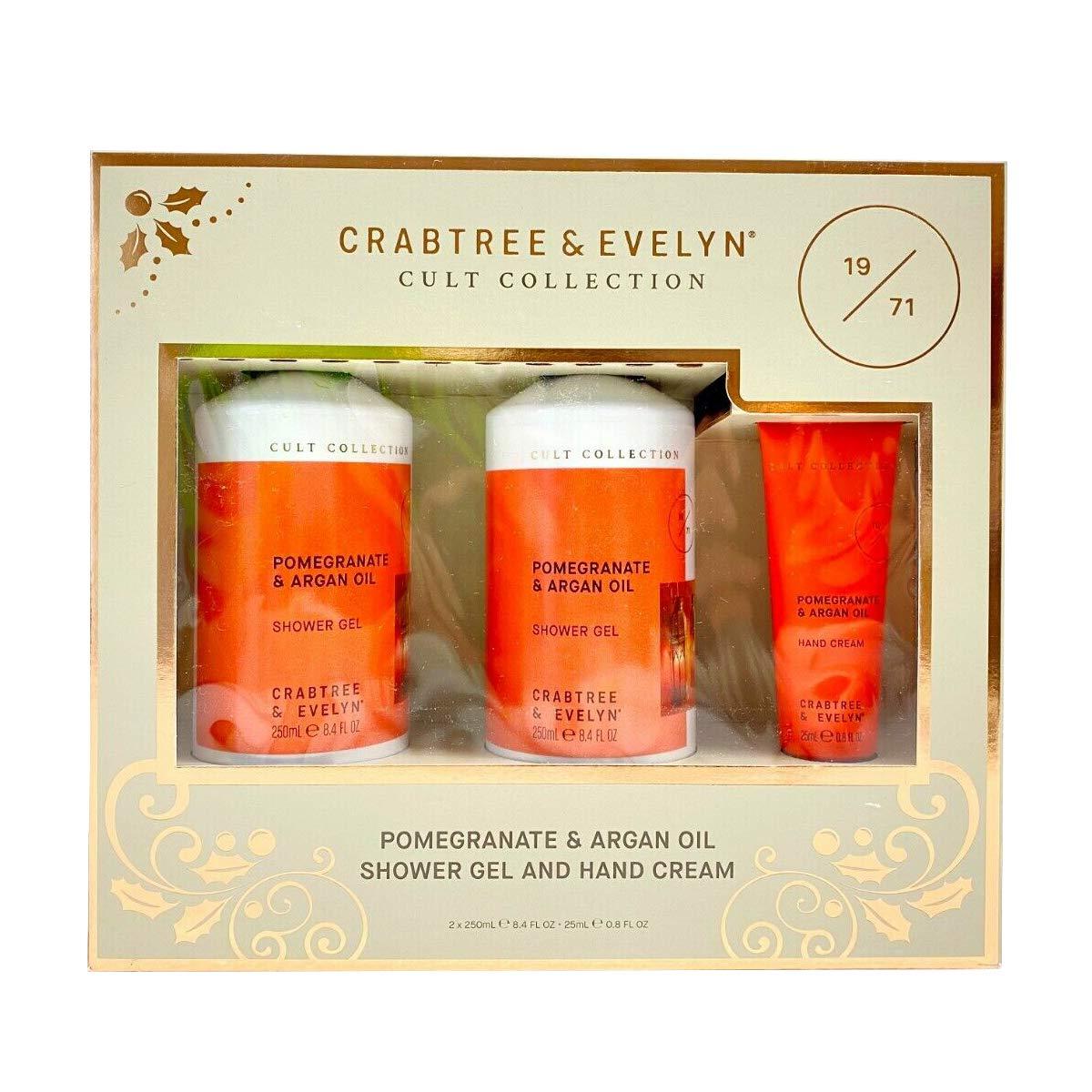 Crabtree Crabtree and Evelyn Cult Collection Pomegranate & Argan Oil Hand Cream 0.8 Oz & Shower Gel 8.4 Oz
