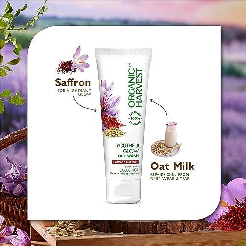 Generic Youthful Glow Face Wash: Saffron & Oat Milk | For Deep Cleansing | Removes Impurities | For Men & Women | 100% Certified Organic | Sulphate & Paraben-free - 100gm
