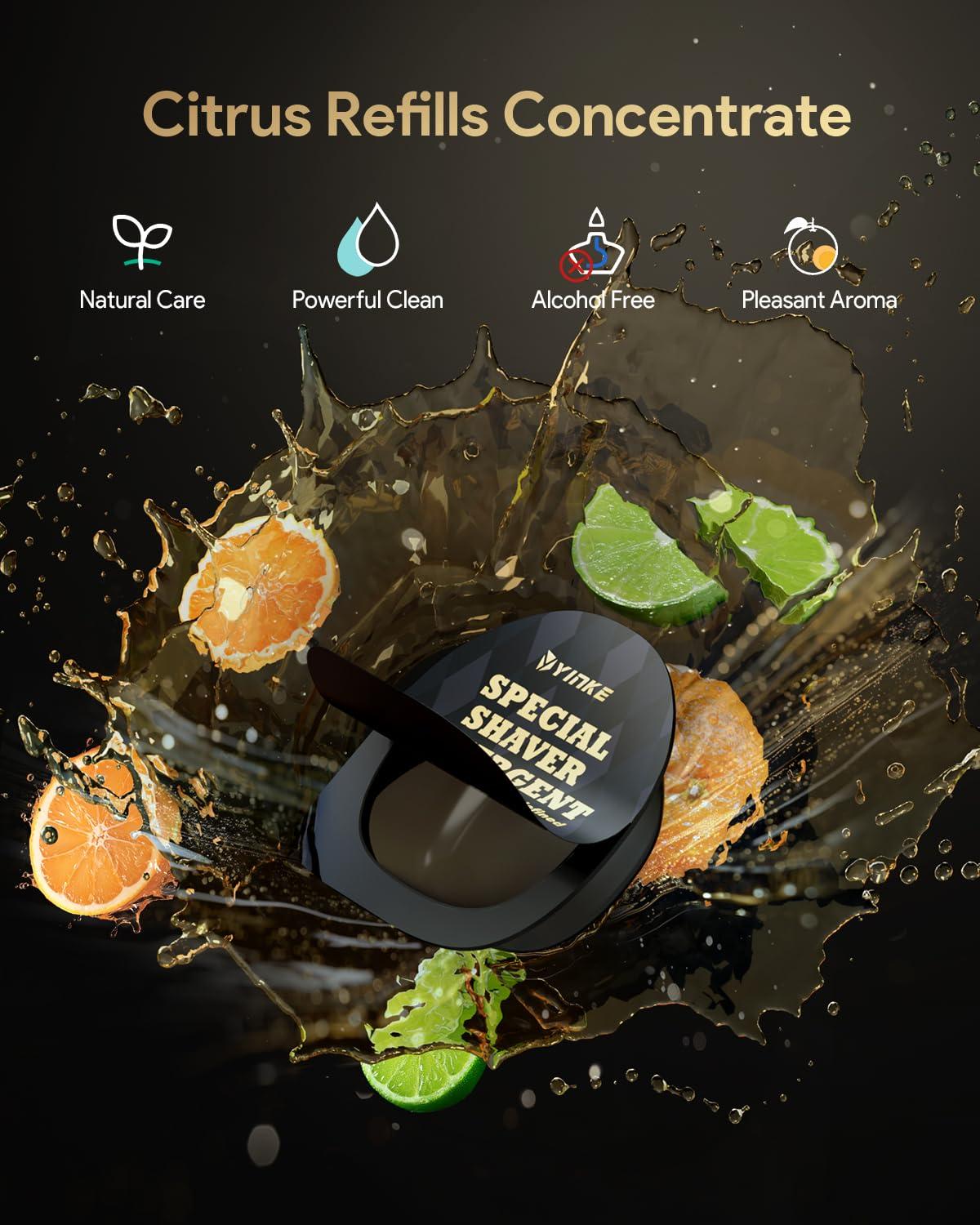 Yinke Yinke Reusable Cleaning Cartridge with 6 Pack Refill Cleaning Concentrate Capsules for Braun Clean & Renew CCR, Replacement Shaver Cleaner Solution for Clean&Charge Cleaning System, (6+1 Set)